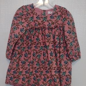 Vintage NannetteBaby Floral Pink Long Sleeve Dress